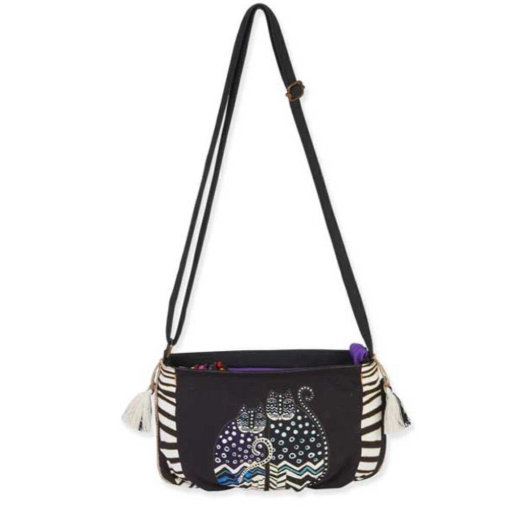 Larel Burch Feline Crossbody Bag with Stripe Ladies